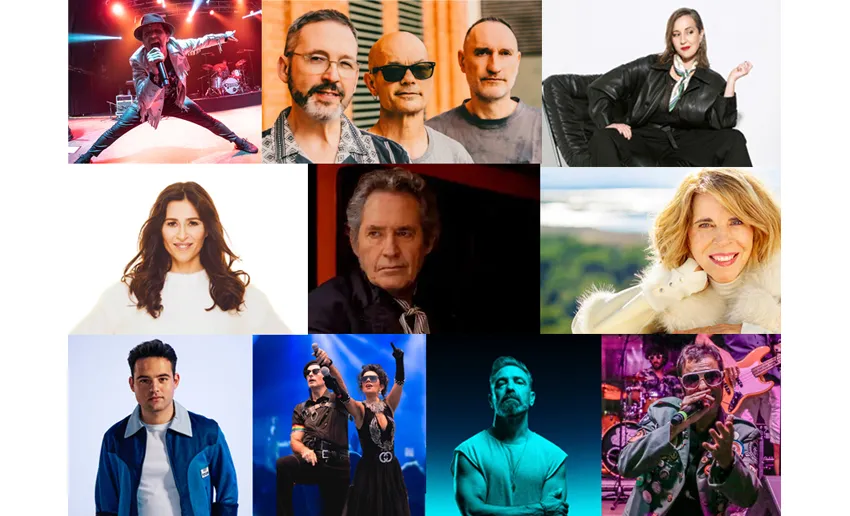 collage de fotos de todos los artistas que actúan